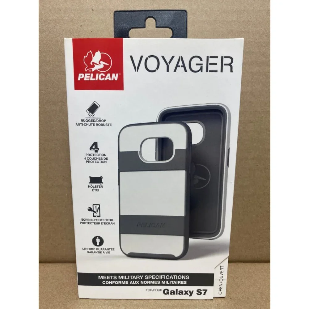 Galaxy S7 Case Pelican Voyager Military‎ Grade Belt Clip Screen Protector White